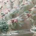 Tessuto da ricamo 3D StoneTulle verde chiaro